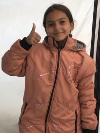 Lara in her new coat